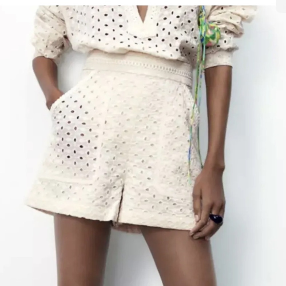 Zara embroidered shorts